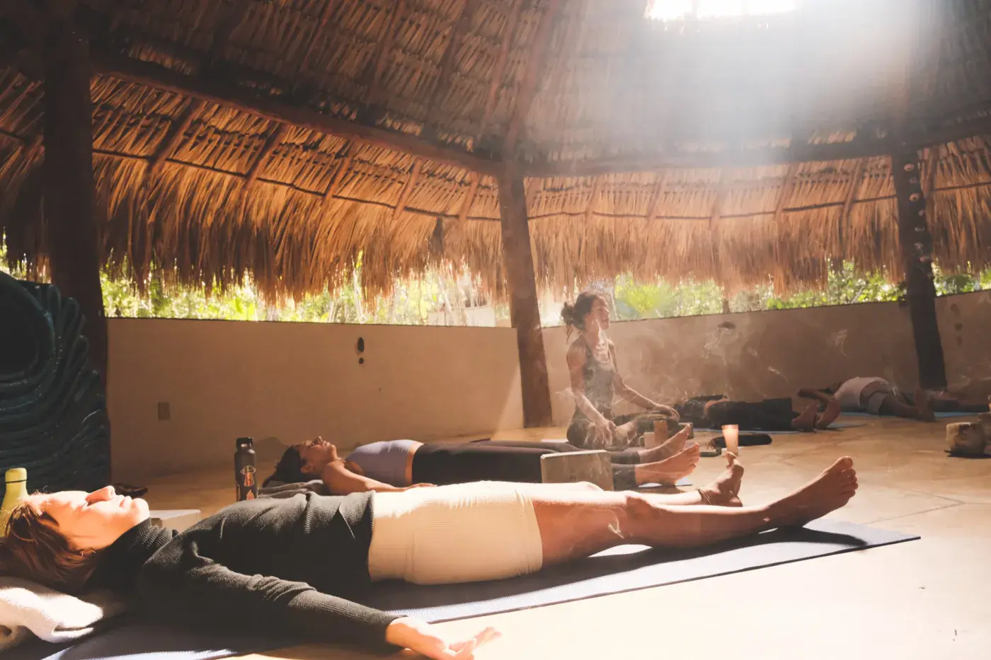 Savasana in the open-air maloka