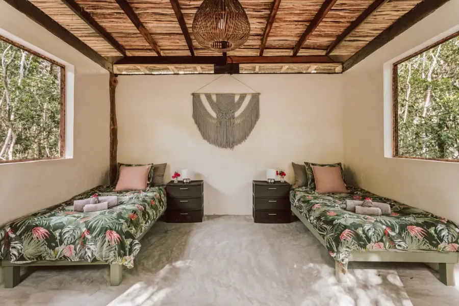 Casita exterior with individual beds