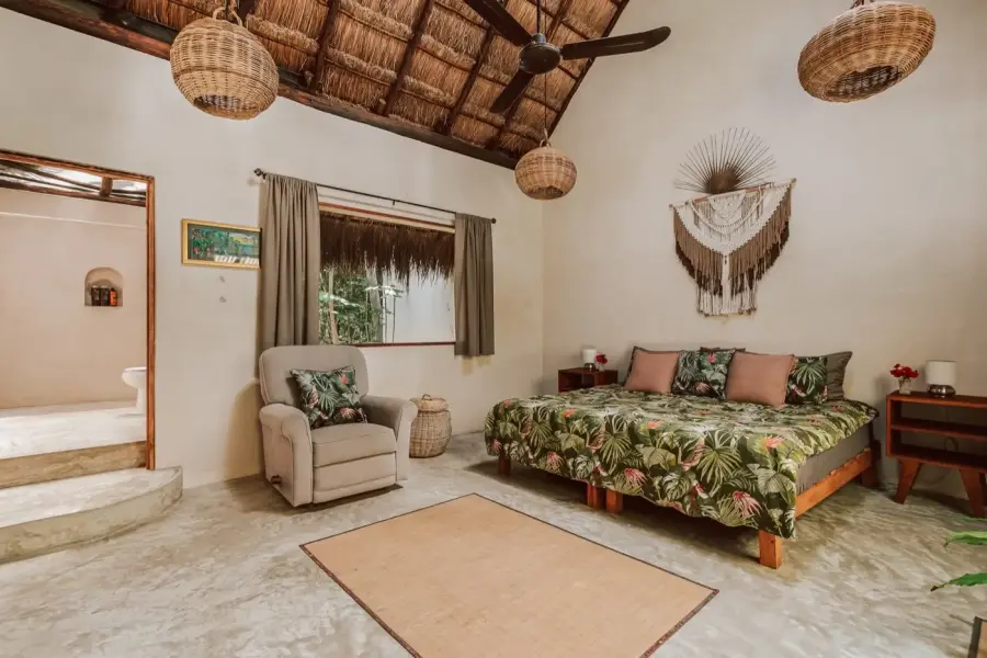 King bed in Veranda suite at Casa Arkaana